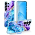 thumbnail image 1 of Casetego Magnetic for Samsung Galaxy S26 Ultra Case with Invisible Ring Stand[Compatible with MagSafe] Slim Women Girl Shockproof Marble Pattern Design Case,Blue, 1 of 9