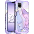 thumbnail image 1 of Casetego Phone Case for Samsung Galaxy A12 2020/A32 5G,Marble Design 3 Layer Heavy Duty Shockproof Hard Plastic Bumper +Soft Silicone Rubber Protective Cover,Purple, 1 of 7