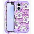 thumbnail image 1 of Casetego Phone Case for iPhone 16,Colorful Retro Oil Painting Print Flower Design Cute Floral Blossom Phone Cover Stylish Protective Phone Case for Girls Women,Purple, 1 of 8
