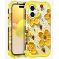thumbnail image 1 of Casetego Phone Case for iPhone 16,Colorful Retro Oil Painting Print Flower Design Cute Floral Blossom Phone Cover Stylish Protective Phone Case for Girls Women,Yellow, 1 of 8