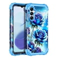 thumbnail image 1 of Casetego for Samsung Galaxy A16 5G Case,Glow in The Dark Three Layer Heavy Duty Shockproof Protection Hard Plastic Bumper+Soft Silicone Protective Case,Blue Rose, 1 of 8