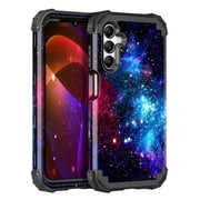 Casetego for Samsung Galaxy A16 5G Case,Glow in The Dark Three Layer Heavy Duty Shockproof Protection Hard Plastic Bumper+Soft Silicone Protective Case,Shiny Blue