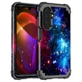 thumbnail image 1 of Casetego for Samsung Galaxy A17 5G Case,Glow in The Dark Three Layer Heavy Duty Shockproof Protection Hard Plastic Bumper+Soft Silicone Protective Case,Shiny Blue, 1 of 9