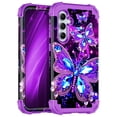 thumbnail image 1 of Casetego for Samsung Galaxy A55 5G/A35 5G Case,Glow in The Dark Three Layer Heavy Duty Shockproof Full Protection Hard Plastic Bumper+Soft Silicone Protective Case,Purple, 1 of 8