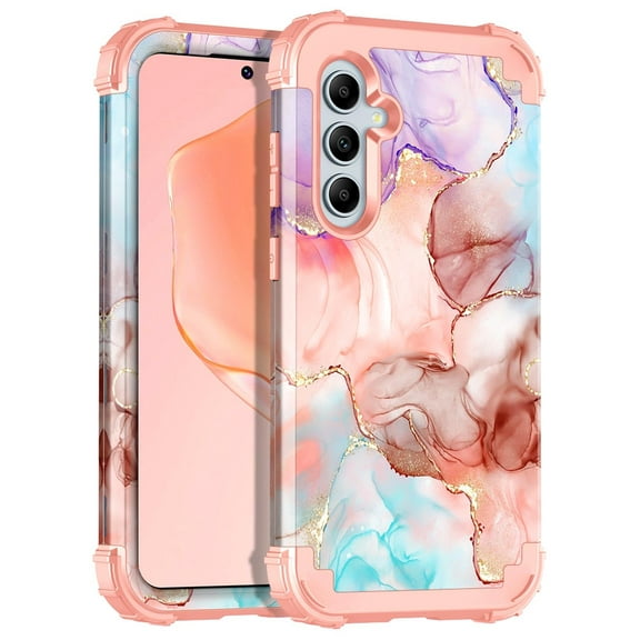 Casetego for Samsung Galaxy A55 5G/A35 5G Case,Heavy Duty Sturdy Shockproof Full Protection Rugged Hard PC+Soft TPU Bumper Case for Galaxy A55/A35 5G 6.6 inch 2024,Rose Gold