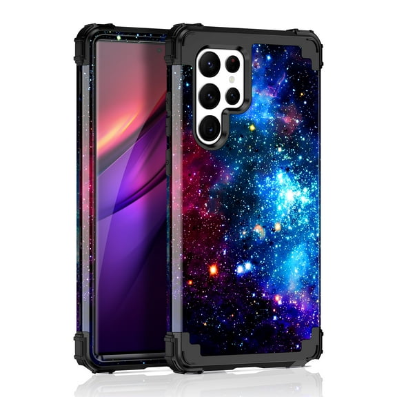 Casetego For Samsung Galaxy S22 Ultra 5G Case,Heavy Duty Shockproof Protection Hard Plastic Bumper+Soft Silicone Rubber Protective Case for Galaxy S22 Ultra 6.8 inch,Shiny Blue