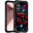 thumbnail image 1 of Casetego for Samsung Galaxy S23 FE 5G Case,Glow in The Dark Three Layer Heavy Duty Shockproof Full Body Protection Hard Plastic Bumper+Soft Silicone Protective Case,Red, 1 of 7