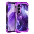 thumbnail image 1 of Casetego for Samsung Galaxy S24 5G Case,Glow in The Dark Three Layer Heavy Duty Shockproof Protection Hard Plastic Bumper+Soft Silicone Protective 6.2 inch Case,Dark Purple/Red, 1 of 6