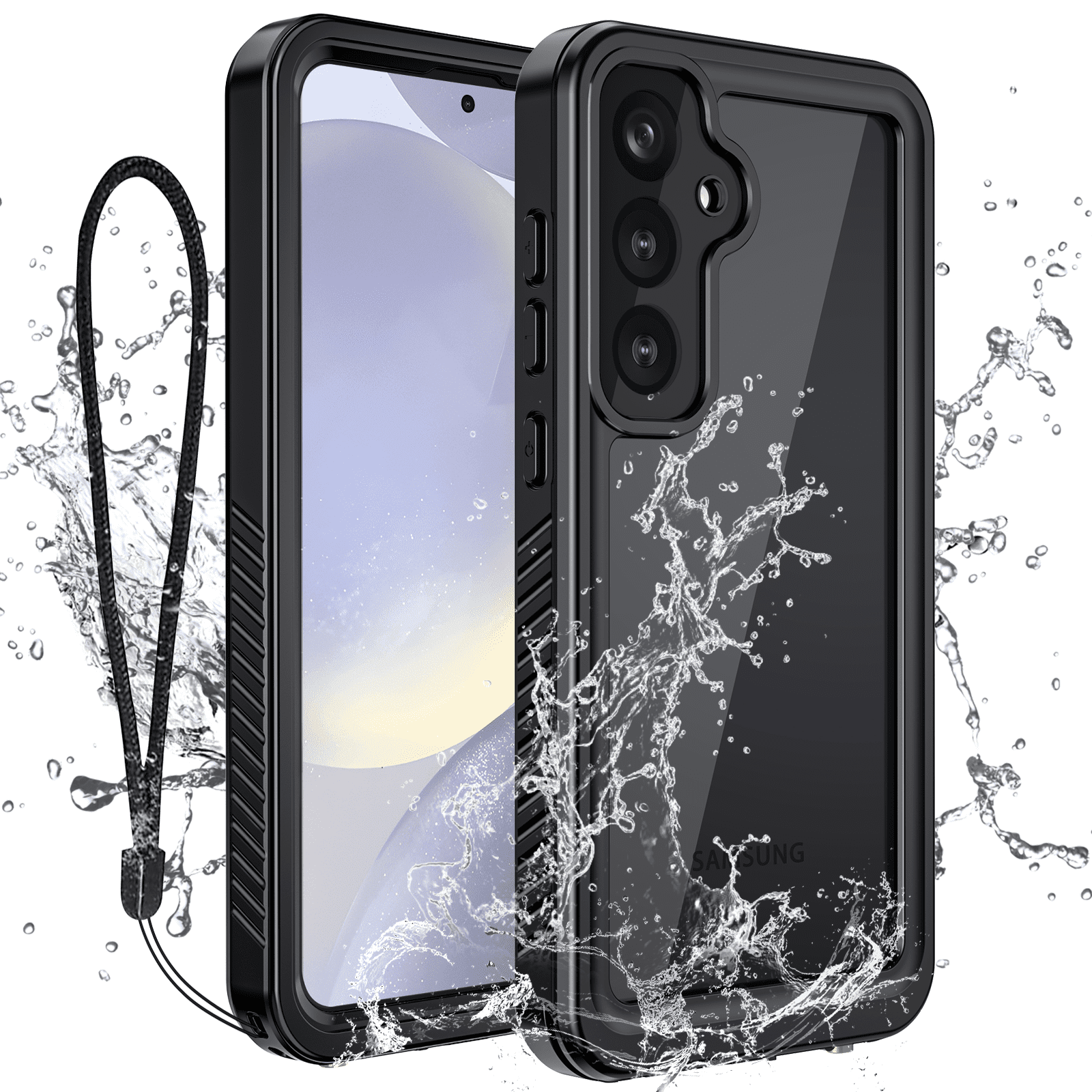 Casetego For Samsung Galaxy S24 Plus Case,IP68 Waterproof 14FT Underwater Dustproof Shockproof Rugged with Built-in Screen Protector Full Protect Phone Cover with Lanyard,Black