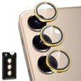 thumbnail image 1 of Casetego for Samsung Galaxy S25 Plus Camera Lens Protector, Individual Metal Ring Tempered Glass Lens Cover,[Strong Adsorption] Scratch Resistant Ultra-Thin HD Clear Lens Cover,1 Set-Gold, 1 of 5