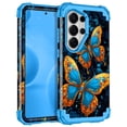 thumbnail image 1 of Casetego for Samsung Galaxy S26 Ultra 5G Case,Glow in The Dark Three Layer Heavy Duty Sturdy Shockproof Protection Rugged Hard PC+Soft TPU Bumper Case for Galaxy S26 Ultra,Blue Gold Butterfly, 1 of 8