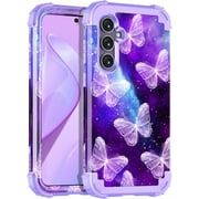 Casetego for Samsung Galaxy S23 FE 5G CaseHeavy Duty Sturdy Shockproof Protection Rugged Hard PC+Soft TPU Bumper Case,Butterfly