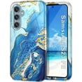 thumbnail image 1 of Casetego Marble Rugged Full Body Protective Cell Phone Case for Samsung Galaxy S23, Blue White, 1 of 8