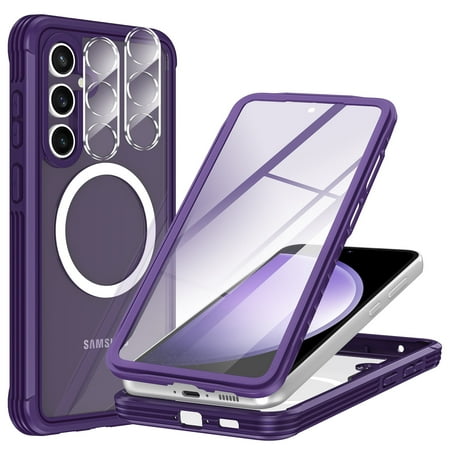 Casetego for Samsung Galaxy S23 FE Case,Full Body Shockproof with Built-in Screen Protector + Lens Protector Drop Protective Phone Cover,Purple