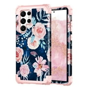 Casetego for Samsung Galaxy S23 Ultra Case,Heavy Duty Shockproof Protection Phone Cover for Women Girls,Rose Gold