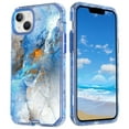 thumbnail image 1 of Casetego for iPhone 12 Case,Shiny Bling Marble Full Body Protective Support Wireless Charing Bumper Rugged Anti-Scratch Hybrid Rubber Case Cover,Blue, 1 of 6