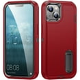 thumbnail image 1 of Casetego for iPhone 15 Case,Military Grade Shockproof Dropproof,with Kickstand Rugged Heavy Duty Protection Phone Case Cover,Red, 1 of 8