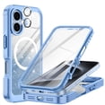 thumbnail image 1 of Casetego for iPhone 16 Magnetic Case,[Compatible with MagSafe] Full Body Shockproof with Built-in Screen Protector Drop Protective Phone Cover,Blue, 1 of 8