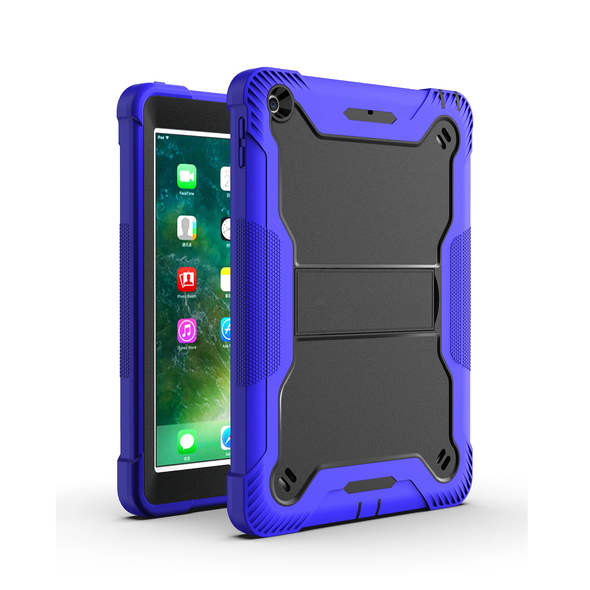 Casetego for iPad 9th/8th/7th Generation 2021/2020/2019(10.2 inch),Heavy Duty Military Grade Shockproof Rugged Protective 10.2" Cover with Built-in Stand for iPad 9 8 7 Gen,Black/Blue