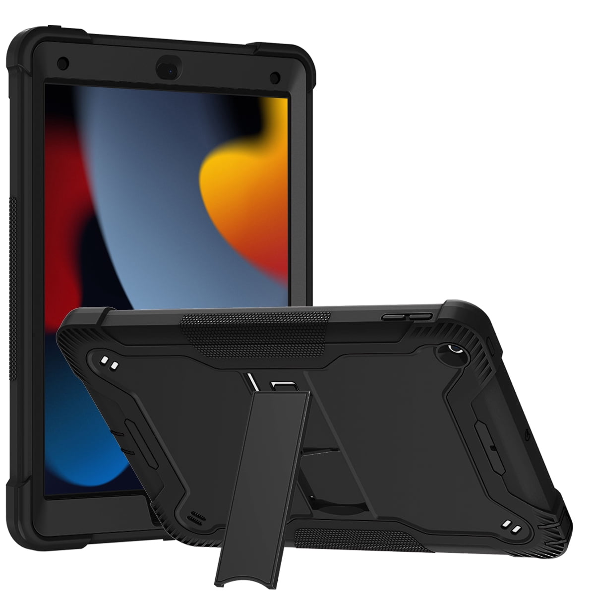 Casetego for iPad 9th/8th/7th Generation 2021/2020/2019(10.2 inch),Heavy Duty Military Grade Shockproof Rugged Protective 10.2" Cover with Built-in Stand for iPad 9 8 7 Gen,Black