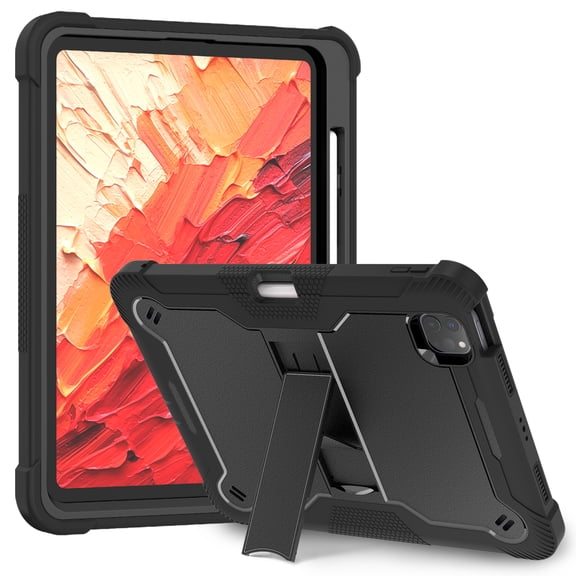 Casetego for iPad Pro 11 Inch 2024 Case,M4 (5th Generation) with Pencil Holder,Smart iPad Case [Support Pencil Pro and Pencil (USB-C)],with Kickstand Case,Black