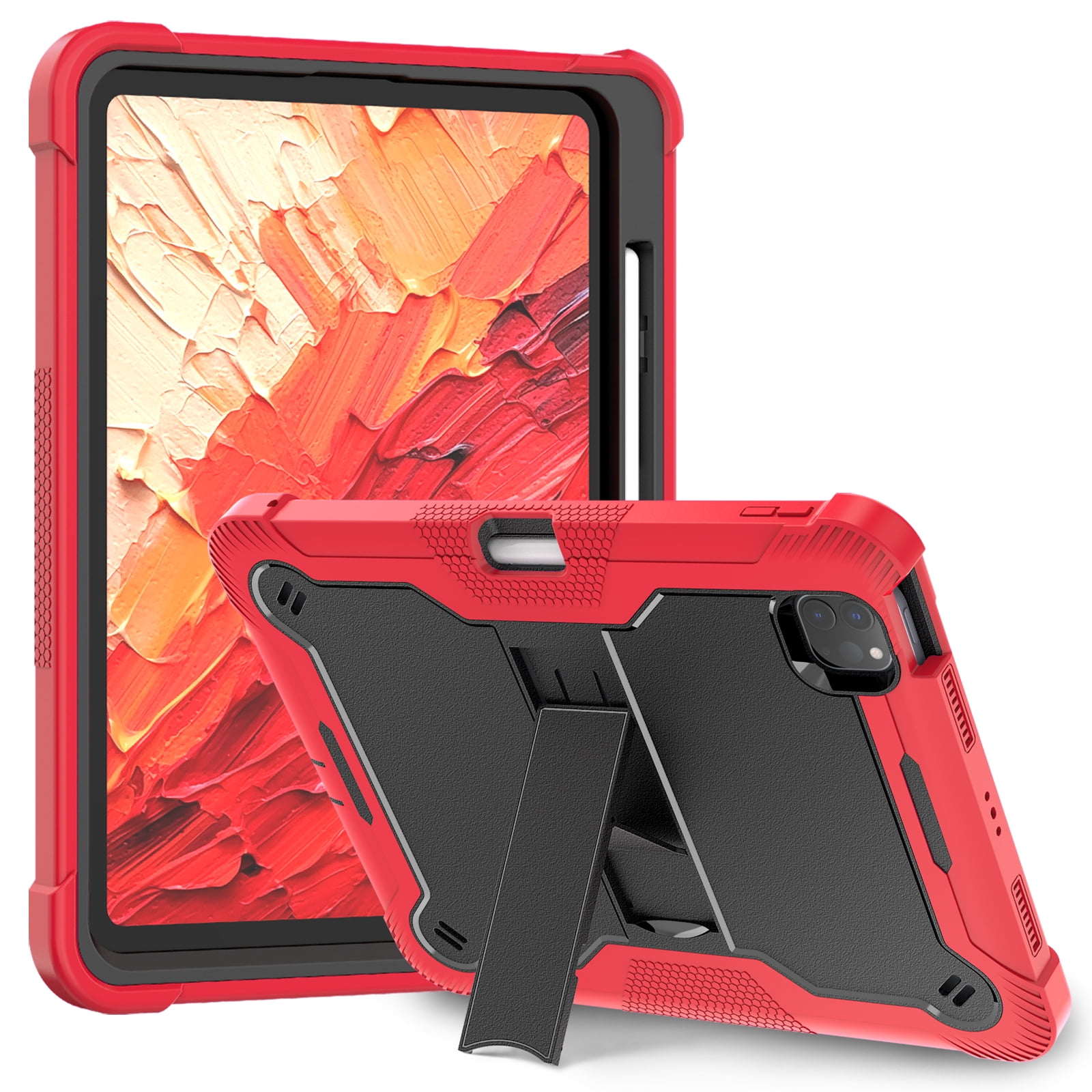 Casetego for iPad Pro 11 Inch Case M4 (2024) 5th Generation with Pencil Holder & Kickstand, Heavy Duty Military Grade Full-Body Shockproof Rugged Protective Cover for iPad Pro 11 Inch M4,Black