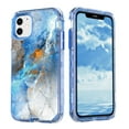thumbnail image 1 of Casetego for iPhone 11 Case 6.1",Shiny Bling Marble Full Body Protective Support Wireless Charing Bumper Rugged Anti-Scratch Hybrid Rubber Case Cover,Blue, 1 of 1