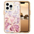 thumbnail image 1 of Casetego for iPhone 13 Pro Max Case,Shiny Bling Marble Full Body Protective Support Wireless Charing Bumper Rugged Anti-Scratch Hybrid Rubber Case Cover,Pink, 1 of 1