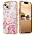 thumbnail image 1 of Casetego for iPhone 14 Case 6.1",Shiny Bling Marble Full Body Protective Support Wireless Charing Bumper Rugged Anti-Scratch Hybrid Rubber Case Cover,Pink, 1 of 6