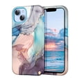 thumbnail image 1 of Casetego for iPhone 14 Plus Case,Marble Stylish 3 in 1 Heavy Duty Shockproof Full Body Rugged Hard Drop 6.7'' Phone Protection Cover for Women Girls,Blue Gray, 1 of 8