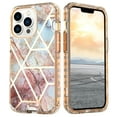 thumbnail image 1 of Casetego for iPhone 14 Pro Case 6.1",Shiny Bling Marble Full Body Protective Support Wireless Charing Bumper Rugged Anti-Scratch Hybrid Rubber Case Cover,Gold, 1 of 6