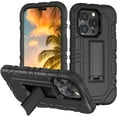 thumbnail image 1 of Casetego for iPhone 14 Pro Case with Kickstand, 3 in 1 Heavy Duty Hybrid Shockproof Silicone Protective Cover Military Grade Rugged Case for Apple iPhone 14 Pro, Black, 1 of 7