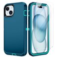 thumbnail image 1 of Casetego for iPhone 15,15 Pro,15 Plus,15 Pro Max Case with 2 Pack Screen Protector,Military Grade Heavy Duty 3 in 1 Shockproof Protective Case for iPhone 15 Plus 6.7",Turquoise, 1 of 7