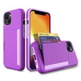 thumbnail image 1 of Casetego for iPhone 15 Case,Wallet 2-Card Holder ID Slot Flip Door Hidden Pocket Anti-Scratch Dual Layer Hybrid TPU Bumper Armor Protective Hard Shell Back Cover,Purple, 1 of 6
