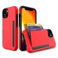 thumbnail image 1 of Casetego for iPhone 15 Case,Wallet 2-Card Holder ID Slot Flip Door Hidden Pocket Anti-Scratch Dual Layer Hybrid TPU Bumper Armor Protective Hard Shell Back Cover,Red, 1 of 6