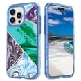 thumbnail image 1 of Casetego for iPhone 15 Pro Case 6.1",Shiny Bling Marble Full Body Protective Support Wireless Charing Bumper Rugged Anti-Scratch Hybrid Rubber Case Cover,Purple Green, 1 of 5