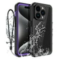 thumbnail image 1 of Casetego for iPhone 15 Pro Max Waterproof Case,IP68 14FT Underwater Dustproof Shockproof Rugged with Built-in Screen Protector Full Protect Phone Cover with Lanyard,Purple, 1 of 8