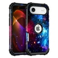 thumbnail image 1 of Casetego Compatible with iPhone Air 5G Case,Glow in The Dark Three Layer Heavy Duty Shockproof Protection Hard Plastic Bumper+Soft Silicone Protective 6.6 inch Case,Shiny Blue, 1 of 9