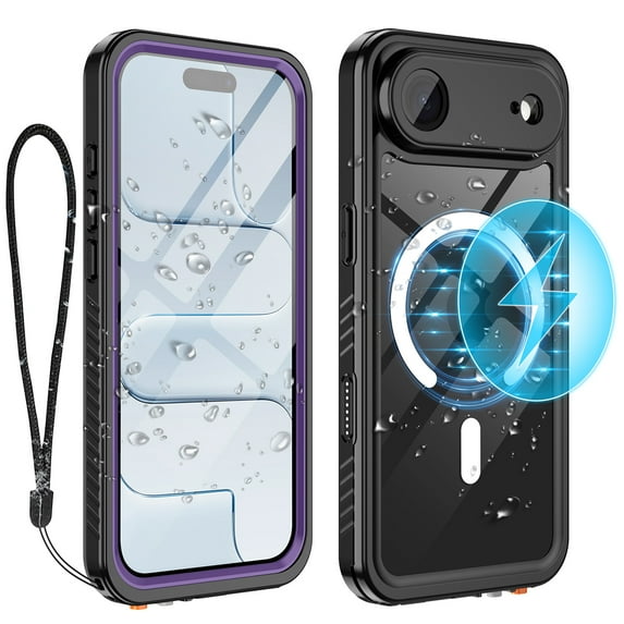 Casetego for iPhone Air Waterproof Case,Compatible with Mag-safe,with Built-in Screen Protector Full-Body Snowproof,Dustproof and Shockproof Protective Magnetic for iPhone Air 2025 Phone Case,Purple