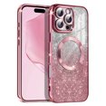 thumbnail image 1 of Casetego for iPhone 16 Pro Case,Compatible with MagSafe,Clear Magnetic Glitter Gradient Sparkle Luxury Plated Soft TPU Bumper Full Camera Lens Protector,Rose Gold, 1 of 7