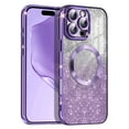 thumbnail image 1 of Casetego for iPhone 16 Pro Max Case,Compatible with MagSafe,Clear Magnetic Glitter Gradient Sparkle Luxury Plated Soft TPU Bumper Full Camera Lens Protector,Purple, 1 of 6
