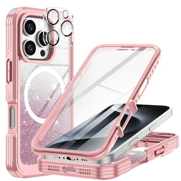 Casetego for iPhone 16 Pro Max Magnetic Case,[Compatible with MagSafe] Full Body Shockproof with Built-in Screen Protector Drop Protective Phone Cover,Pink