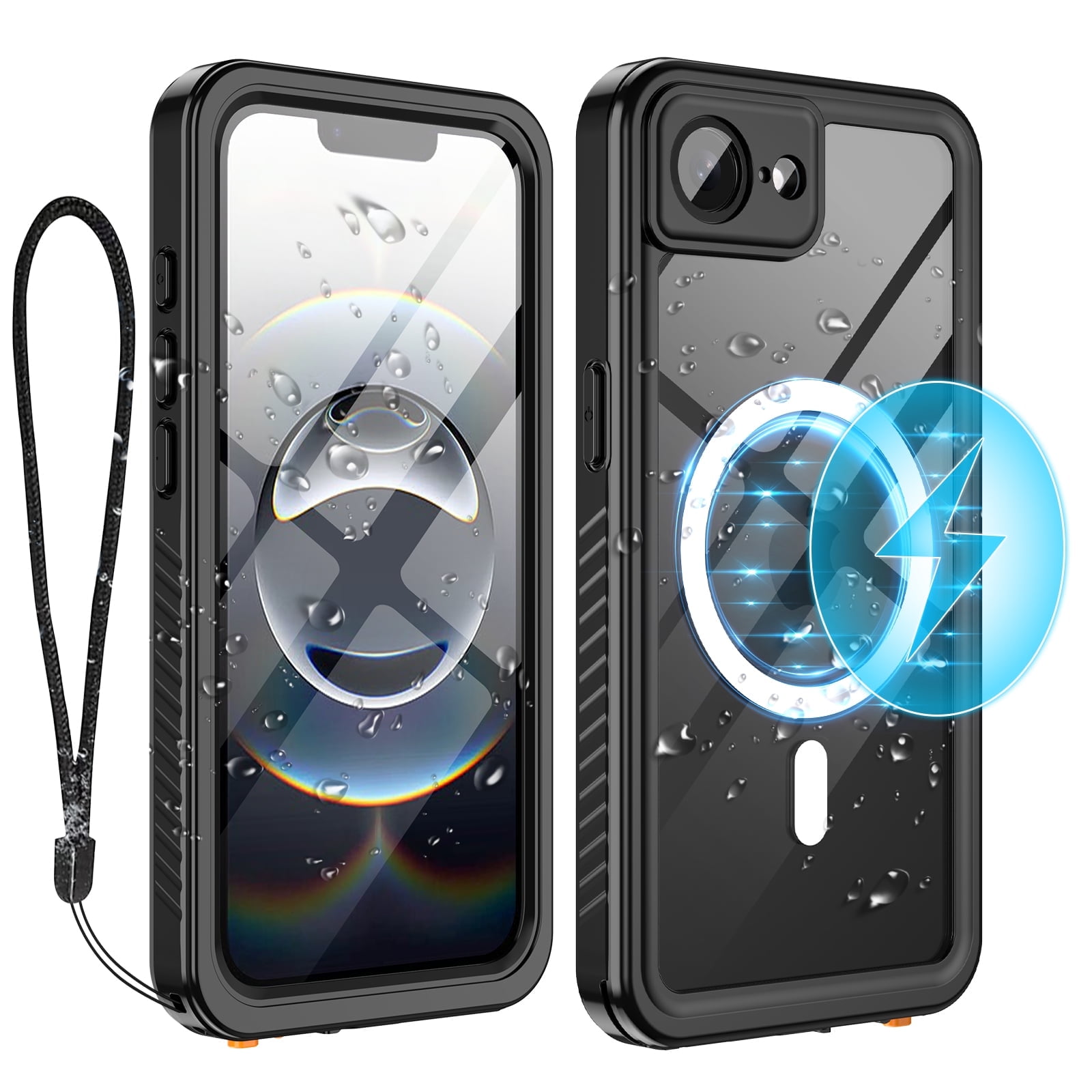 Casetego for iPhone 16e Waterproof Case,Compatible with MagSafe,with Built-in Screen Protector Full-Body Snowproof,Dustproof and Shockproof Protective Magnetic iPhone 16e 6.1" 2025 Phone Case,Black
