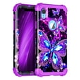 thumbnail image 1 of Casetego For iPhone XR Case,Glow in The Dark Three Layer Heavy Duty Shockproof Hard Plastic Bumper+Soft Silicone Protective Case for Apple iPhone XR,Dark Butterfly, 1 of 6