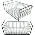 thumbnail image 1 of Casewin 1 Pack Black Under Shelf Wire Basket, Hanging Storage Baskets Under Cabinet Add-on Storage Racks, Slide-in Baskets Organizer for Kitchen Pantry Desk Bookshelf, 1 of 8