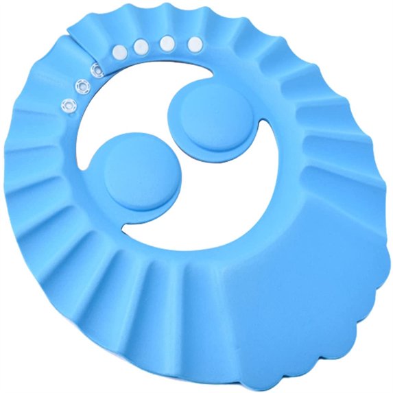Casewin 1 Pack Safe Shampoo Shower Bathing Protection Bath Cap Soft Adjustable Visor Hat for Toddler, Baby, Kids, Children (Blue)