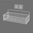 thumbnail image 1 of Casewin 1 Pack Storage Baskets Household Carbon Steel Wall-Mounted Containers Organizer Bins for Kitchen Bathroom, White, 1 of 7