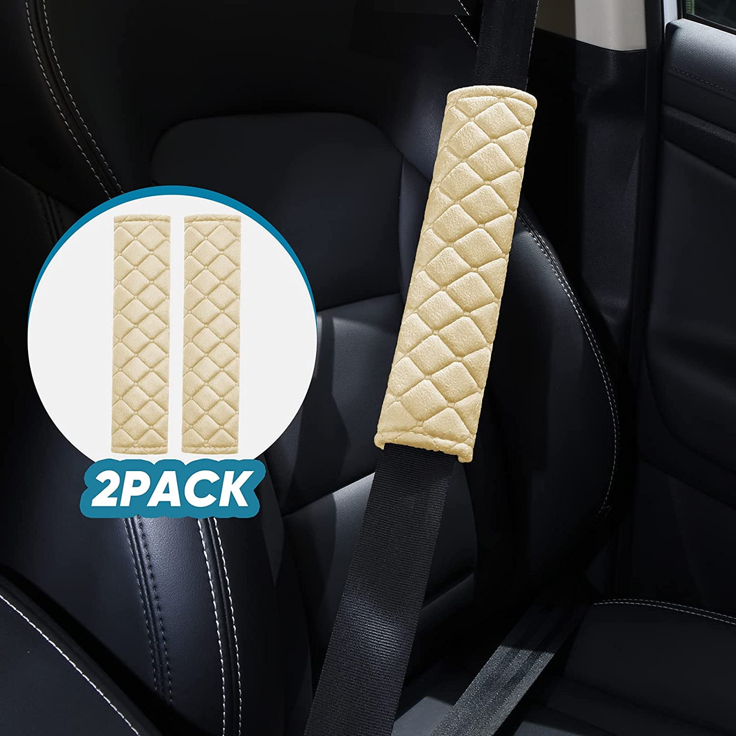 Casewin 1 Pair Car Seat Belt Pads Seatbelt Protector Soft Comfort Seat Belt  Shoulder Strap Covers Harness Pads Helps Protect Your Neck and Shoulder