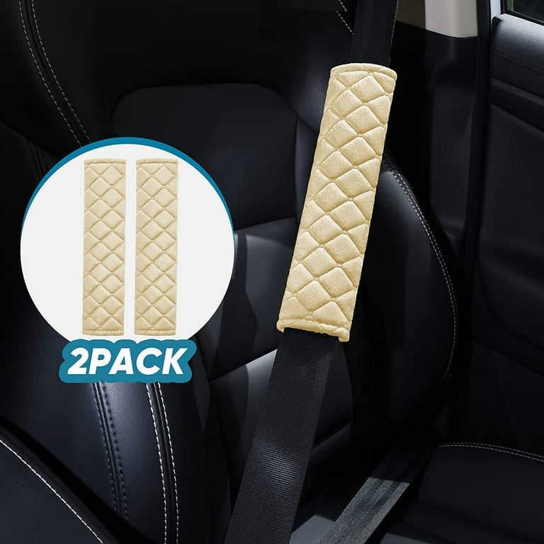 Kaufe 2Pcs Faux Leather Car Seat Belt Shoulder Pad Fastener Tape