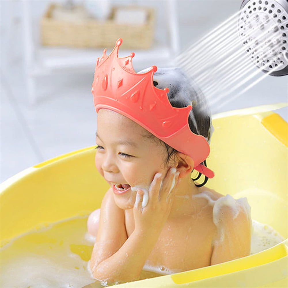 Casewin 1 Pcs Soft Silicone Baby Shower Cap Adjustable Baby Shampoo